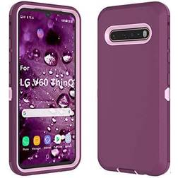 LG V60 Case, LG G9 ThinQ/LG V60 ThinQ 5G Case, Thybx [Drop Protection] Full Body Shock Dust Absorbing Grip Plastic Bumper TPU 3-Layers Durable Solid Phone Sturdy Hard Cases Cover For LG V60 [Wine Red]